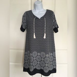 Patterned Dress with Tassels